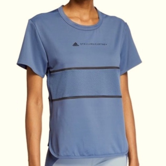 Adidas By Stella McCartney Run Loose Tee Women’s Size XS Blue Gray & Black EUC! - Picture 7 of 7